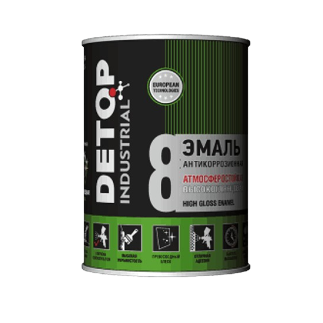 RAL-7040 DETOP №8 - Эмаль атмосферостойкая высокоглянцевая - Серое окно, 0.75л DTI-P87040 – купить в Петропавловске | Detop | carpaint.kz