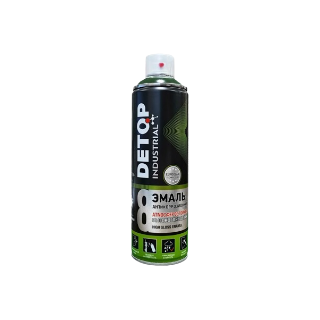 RAL 6005 DETOP №8 - Эмаль атмосферостойкая высокоглянцевая - Зеленый мох - Аэрозоль DTI-A07772 – купить в Петропавловске | Detop | carpaint.kz