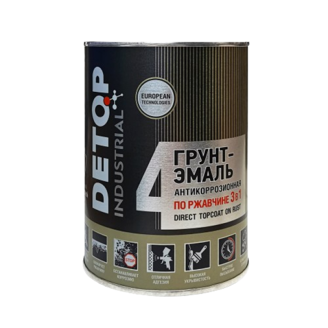 RAL-9001 DETOP №4 - Грунт-эмаль по ржавчине 3 в 1 - Белая, 0.75л DTI-P07755 – купить в Петропавловске | Detop | carpaint.kz
