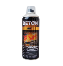 Primer-enamel for artistic and decorative works DETON ART, White glossy, aerosol 520 ml