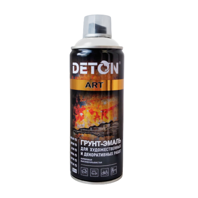 Deton Primer-enamel for artistic and decorative works DETON ART, White glossy, aerosol 520 ml DTN-A70672 – buy in Petropavlovsk | carpaint.kz