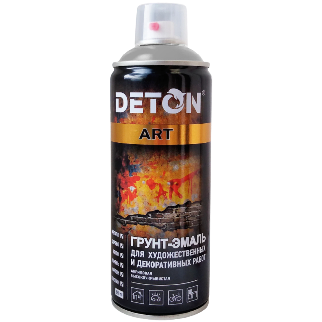 Deton Primer-enamel for artistic and decorative works DETON ART black, matte, aerosol 520 ml DTN-A70668 – buy in Petropavlovsk | carpaint.kz
