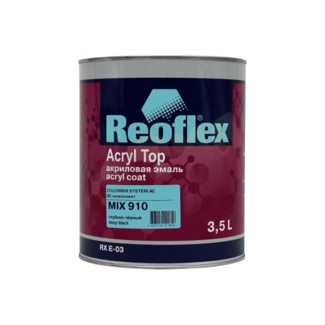 910 MIX Акриловая эмаль 4+1, Глубоко-черная, 3.5л RX E-03-910-3500 – купить в Петропавловске | Reoflex | carpaint.kz