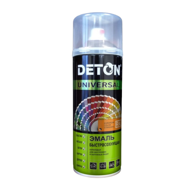 Deton Universal RAL 6005 DETON UNIVERSAL - Acrylic enamel - Moss green, quick-drying, aerosol 520 ml DTN-A07251 – buy in Petropavlovsk | carpaint.kz