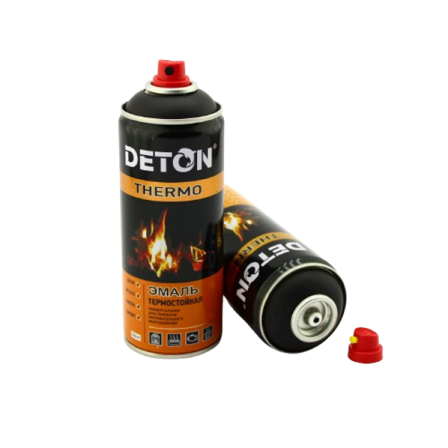 DETON THERMO - Эмаль термостойкая - Черная - Аэрозоль, 520 мл DTN-A70666 – купить в Петропавловске | Deton | carpaint.kz