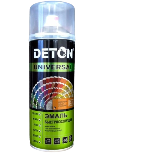 Deton RAL 3005 DETON UNIVERSAL - Alkyd enamel - Ruby, weather-resistant, aerosol, 520 ml DTN-A70646 – buy in Petropavlovsk | carpaint.kz