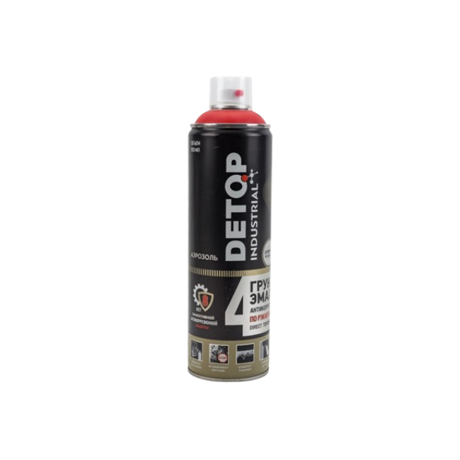 Detop RAL 3000 DETOP №4 - Rust primer-enamel 3 in 1 - Red - Aerosol DTI-A07716 – buy in Petropavlovsk | carpaint.kz