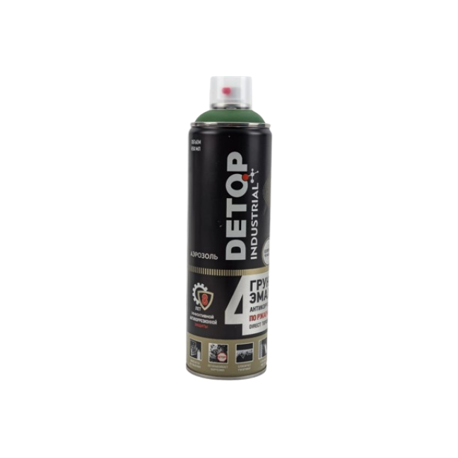 Detop RAL 6001 DETOP №4 - Primer-enamel on rust 3 in 1 - Green - Aerosol DTI-A07714 – buy in Petropavlovsk | carpaint.kz