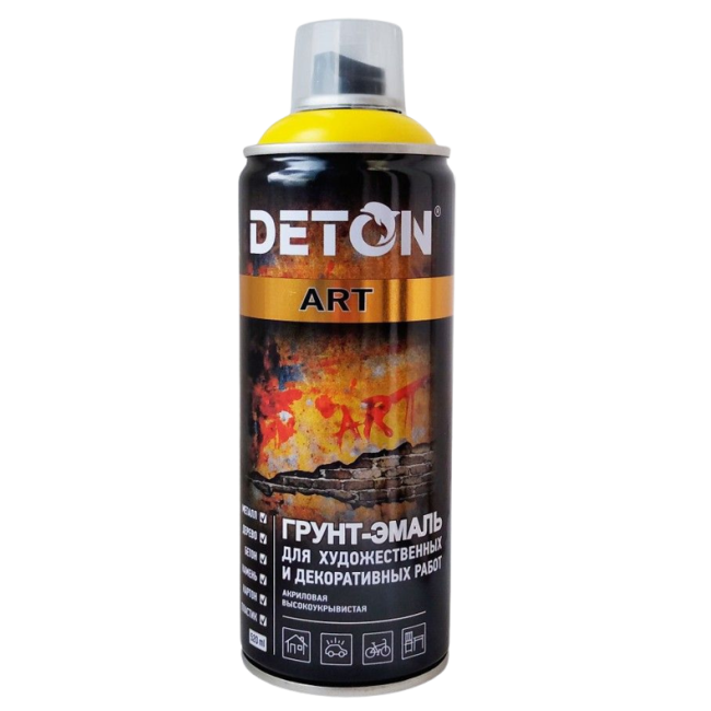 Deton DETON ART - Primer-enamel - Yellow - Aerosol, 520 ml DTN-A70677 – buy in Petropavlovsk | carpaint.kz