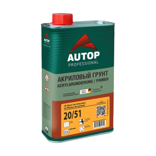AUTOP 20/51 - Пластмассаға арналған праймер 1К - сұр - Консерві, 1л ATP-PR20/51-1/P3 – Петропавлда сатып алу | Autop | carpaint.kz