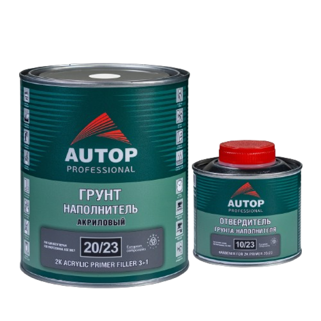 Autop AUTOP 20/23 - 2K Грунт-наполнитель акриловый 3+1 - Серый, комплект с отвердителем, 1.0+0.33л ATP-PR20/23-1/P3 + ATP-HR10/23-033 图片 – 彼得罗巴甫洛夫斯克 | carpaint.kz