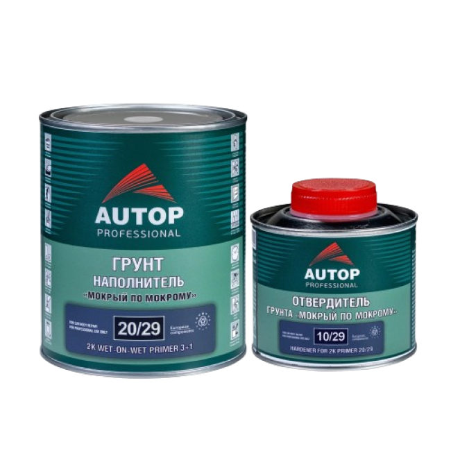 AUTOP 20/29 - 2K Праймер-толтырғыш дымқылға дымқыл 3+1 - сұр, қатайтқышы бар жинақ ATP-PR20/29-1/P3 + ATP-HR10/29-033 – Петропавлда сатып алу | Autop | carpaint.kz